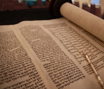 Photo of open Torah Scroll