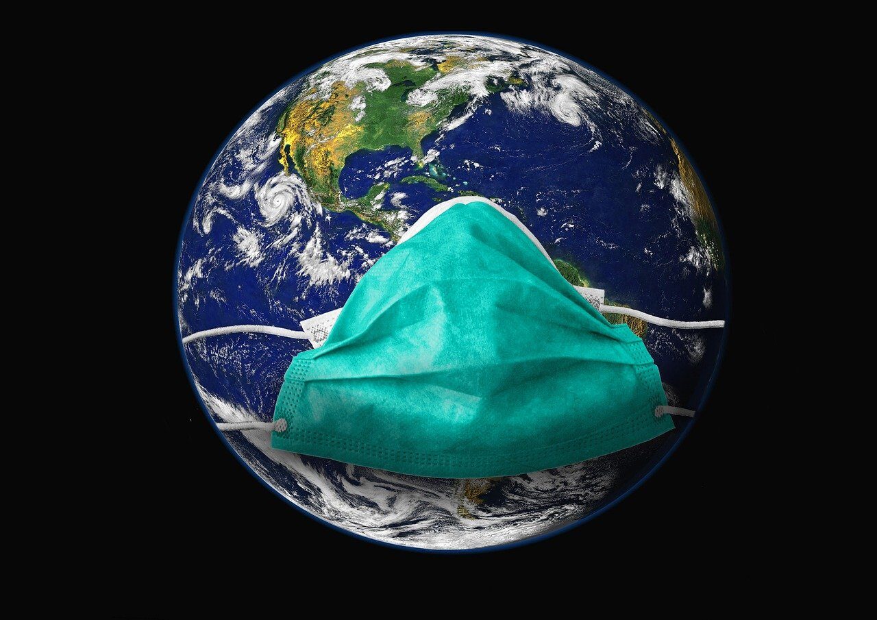 Planet Earth wearing medical mask