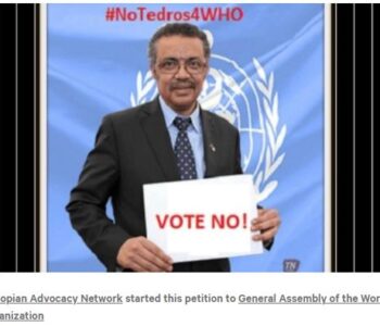 Photo of Tedros against his WHO nomination