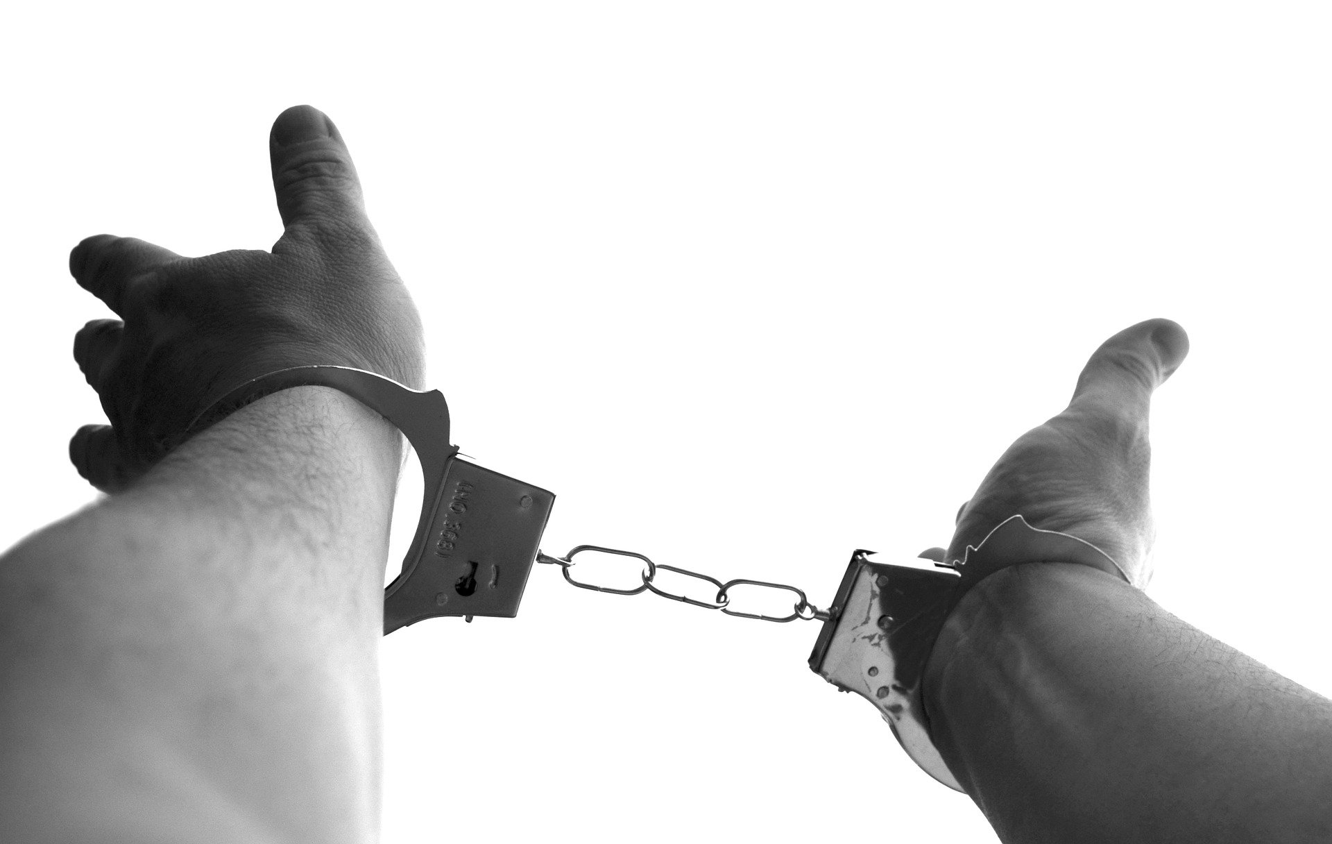 Photo of handcuffed wrists