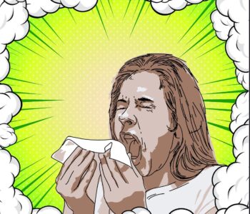 Illustration of person sneezing